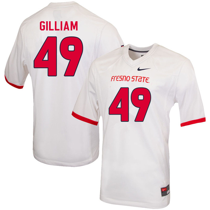 Men #49 Elijah Gilliam Fresno State Bulldogs College Football Jerseys Sale-White